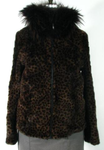 Appraisal: Animal Print Dyed Mink Section Jacket w dyed Finnish Raccoon