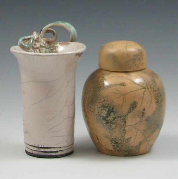 Appraisal: Raku Vase and John Pace Ginger Jar vase marked with