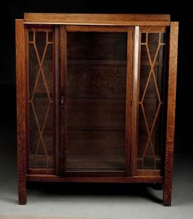 Appraisal: Arts Crafts Mission China Cabinet Cabinet in quarter sawn oak