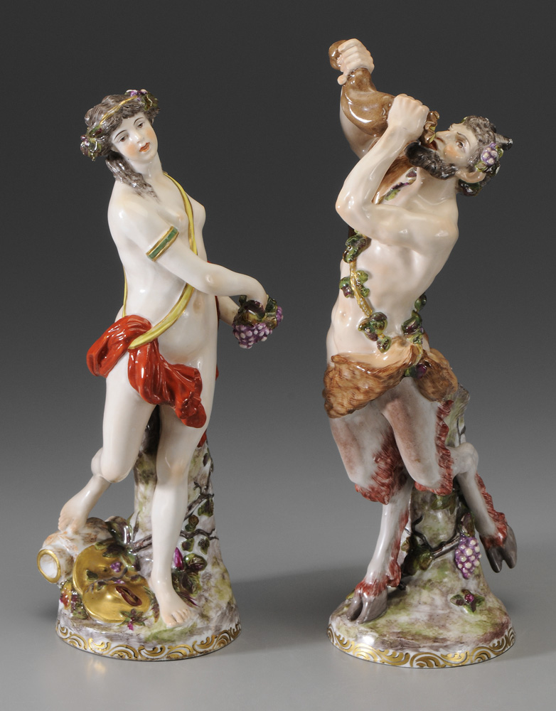 Appraisal: Pair Capo-di-Monte Figures Italian probably - each figure with grape