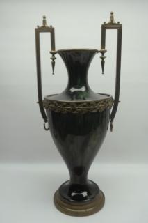 Appraisal: French Porcelain Urn w Bronze Mounts French Porcelain urn having