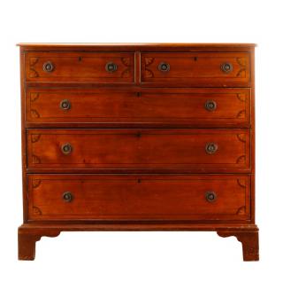 Appraisal: Georgian Style Satinwood Inlaid Chest of Drawers English late th