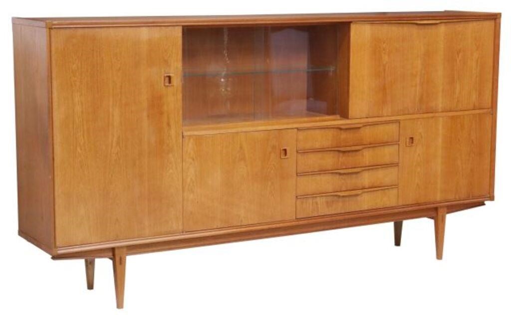 Appraisal: LARGE MID-CENTURY MODERN TEAK SIDEBOARDMid-century modern teak sideboard c s