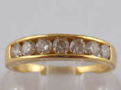 Appraisal: A French hallmarked carat gold seven stone diamond ring estimated