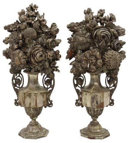 Appraisal: pair Italian Baroque giltwood porta palma garnitures th th c