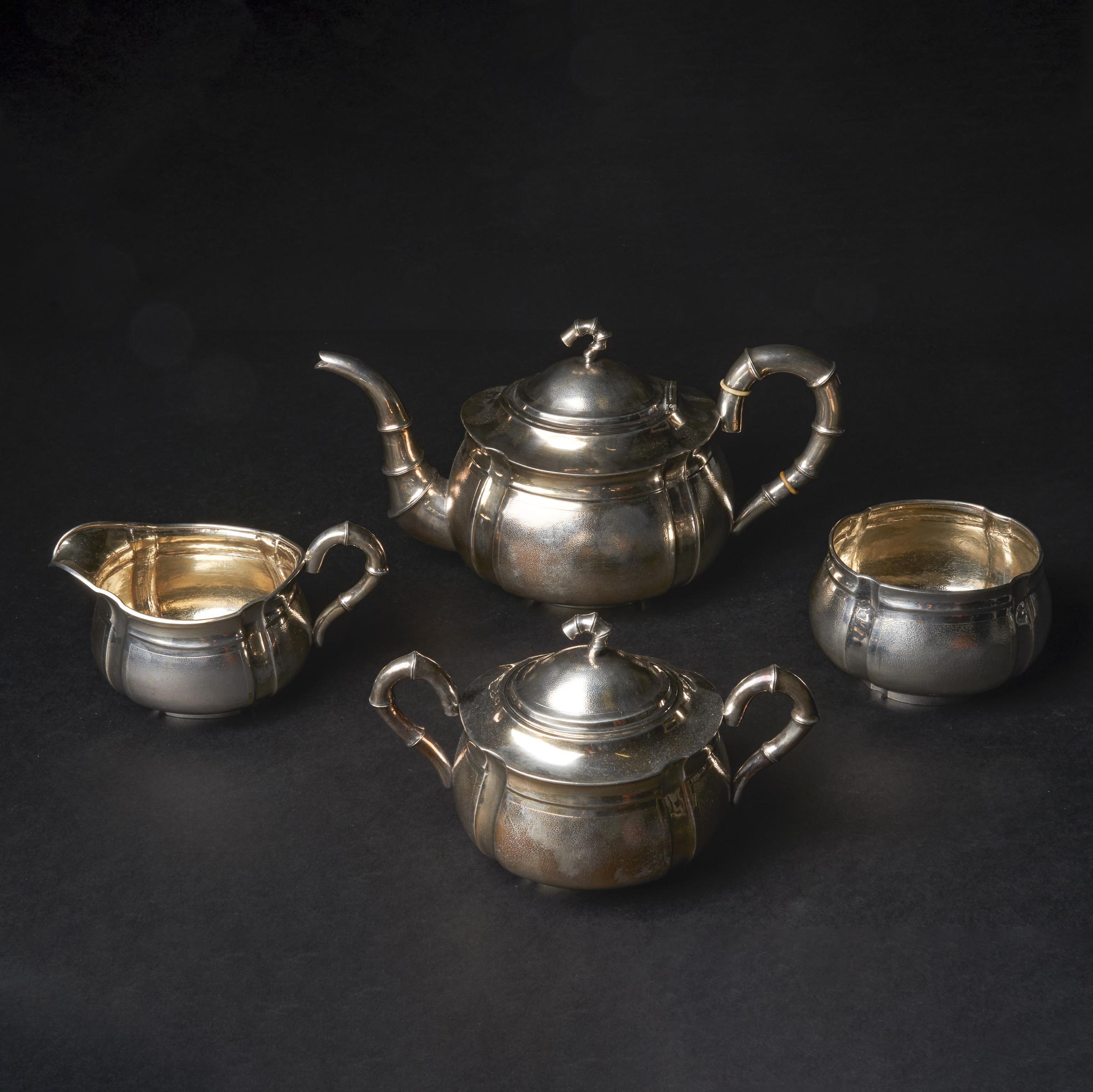 Appraisal: A Set of Chinese Export Gilt Silver Tea Service Yok