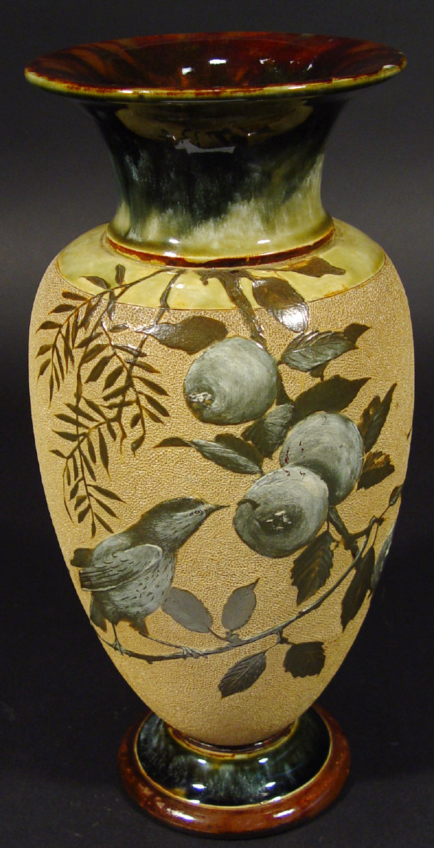 Appraisal: Large Doulton Lambeth stoneware vase decorated by Florence Barlow enamelled