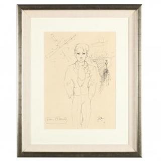 Appraisal: Jean Cocteau French ink on paper signed and inscribed Place