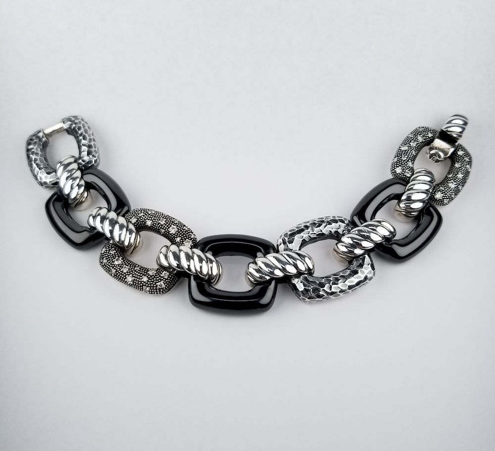 Appraisal: David Yurman Sterling Midnight Melange Bracelet David Yurman pulls out