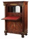 Appraisal: ABATTANT DESK - Period French Empire Cabinet Desk with drop-front