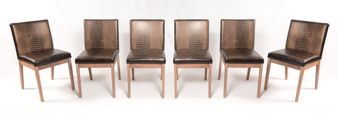 Appraisal: FAUX ALLIGATOR DINING CHAIRS contemporary side chairs by Wegmans with