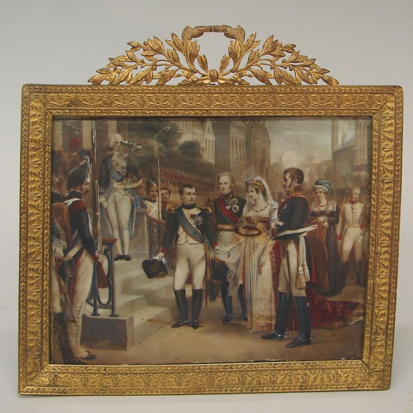 Appraisal: Scene on ivory with Napoleon and Josephine being greeted at