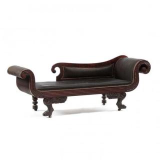 Appraisal: American Classical Carved Grecian Couch circa likely Philadelphia mahogany and