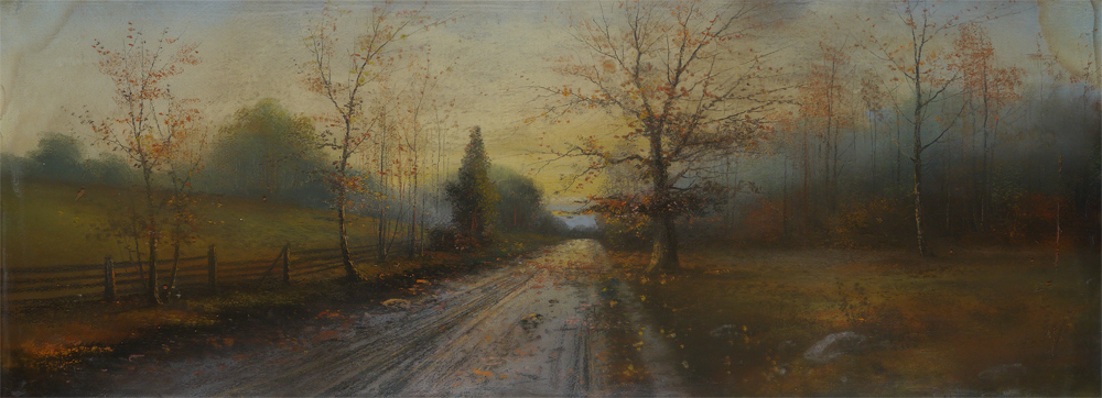 Appraisal: LINDER Harry American - Autumnal Trail Pastel '' x ''