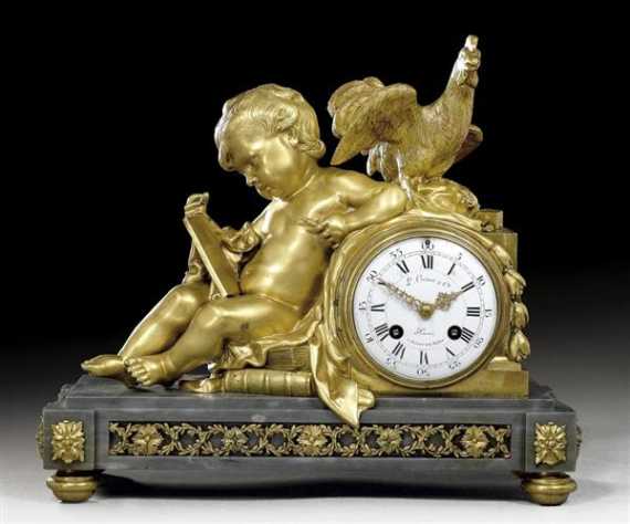 Appraisal: CLOCK A LA LECTURE Louis XVI the dial signed L