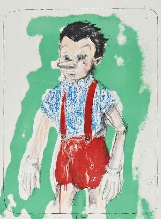 Appraisal: Jim Dine b Pinocchio Coming from the Green lithograph printed