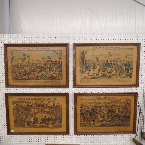 Appraisal: French Handcolored Military Engravings various battle scenes th century image