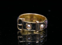 Appraisal: An English Victorian Buckle Mourning ct Gold Ring ca -