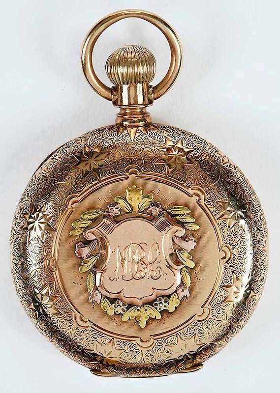 Appraisal: Elgin kt Gold Pocket Watch mm case intricately engraved case