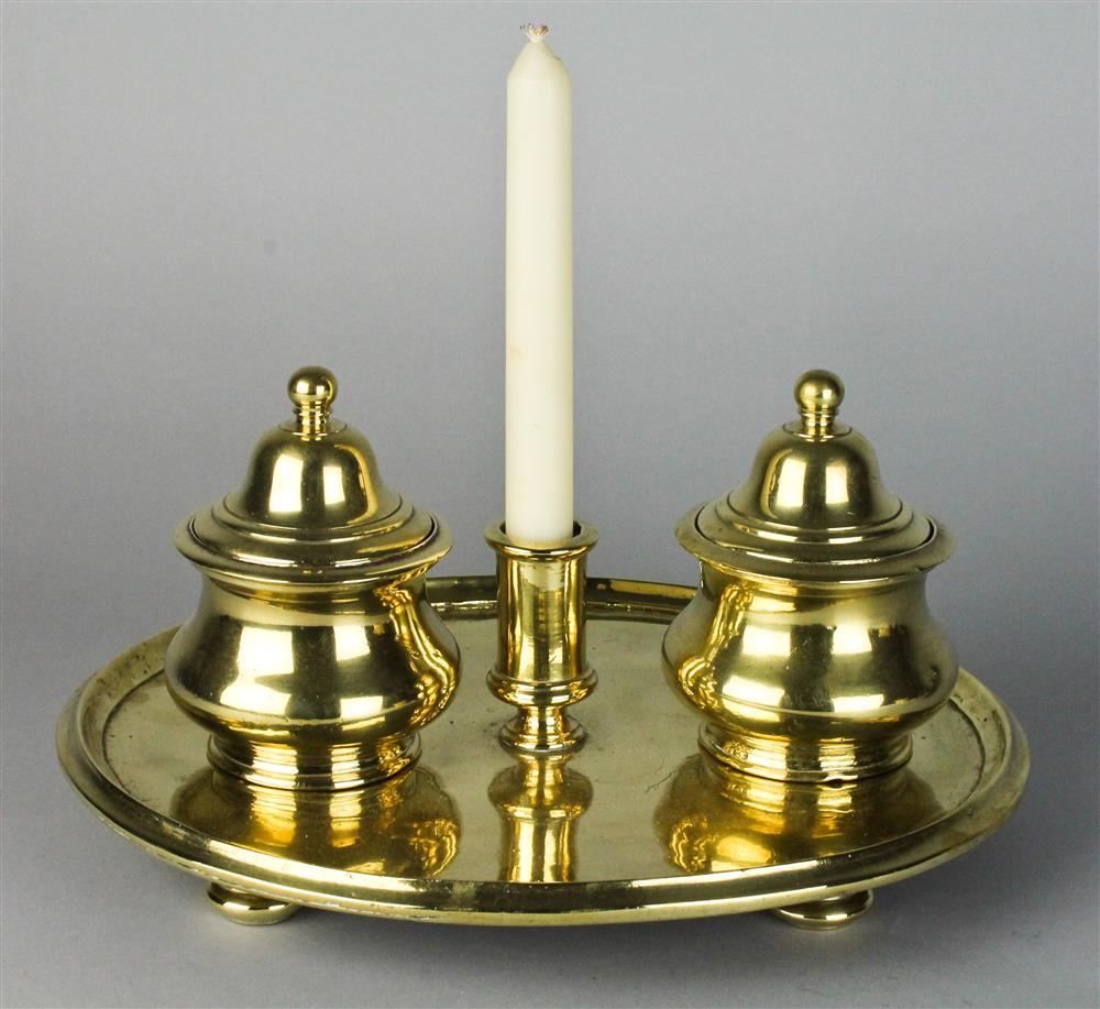 Appraisal: DUTCH BRASS INKSTAND probably late th early th C with