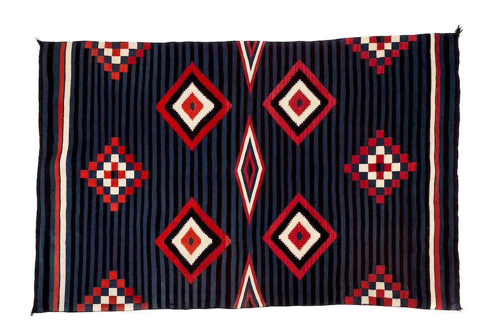 Appraisal: Navajo Moki-Style Germantown Weaving x inches Navajo Moki-Style Germantown Weaving