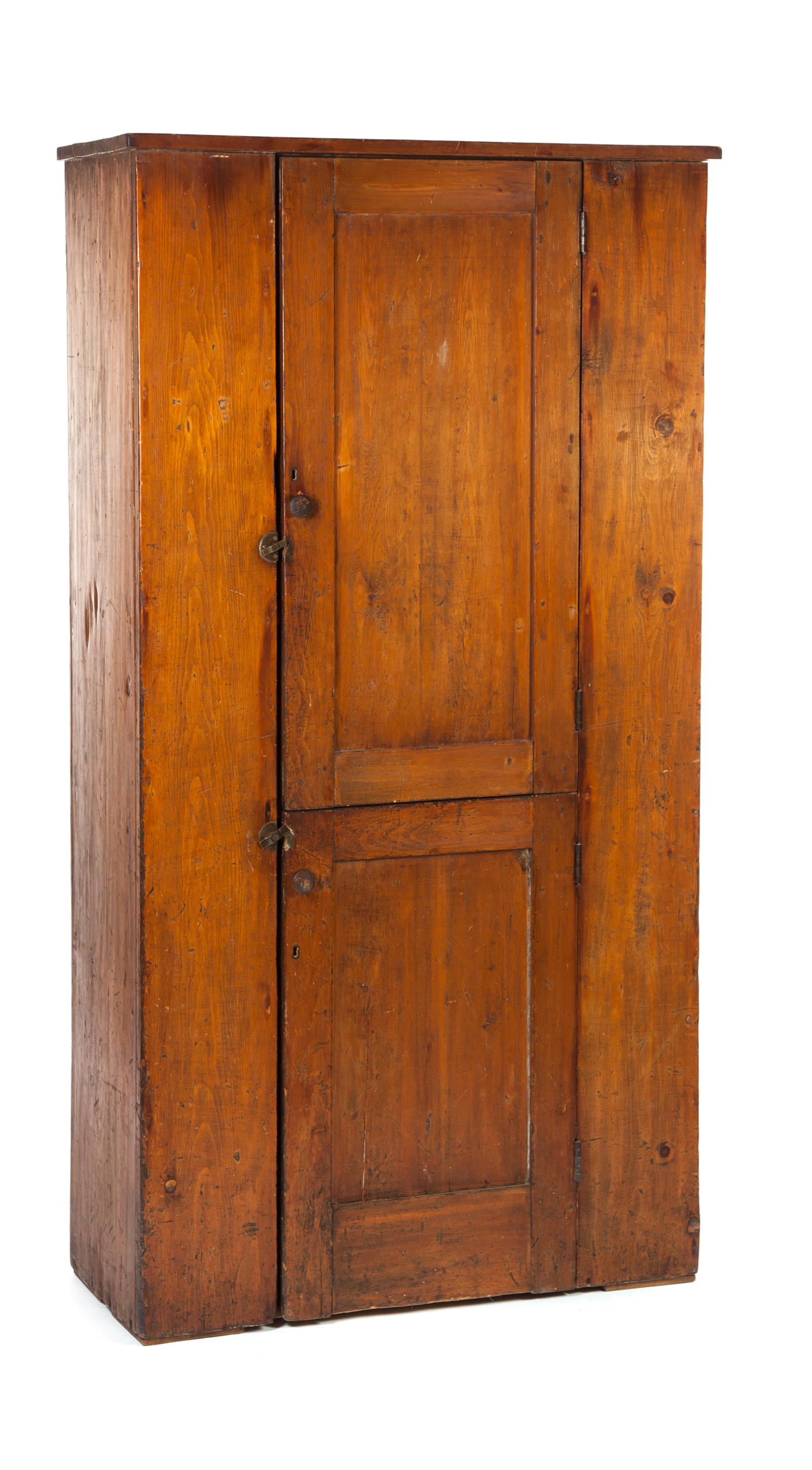 Appraisal: COUNTRY FLATWALL CUPBOARD American nd half- th century pine Plank