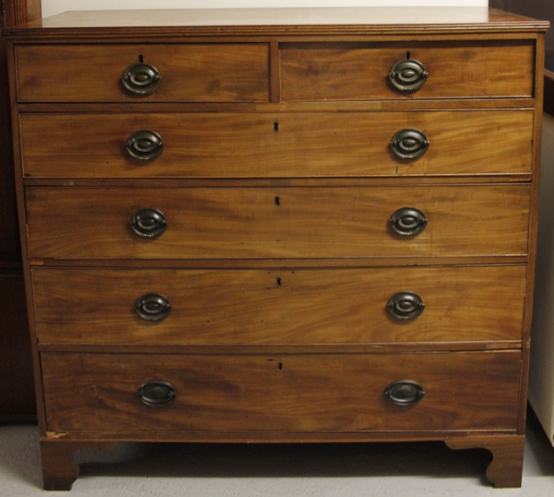 Appraisal: An early thC mahogany chest of two short and four