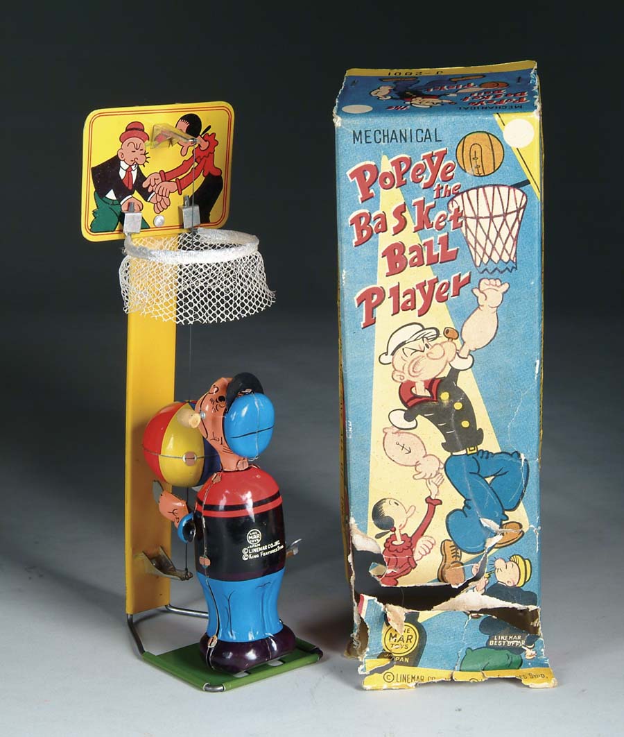 Appraisal: LINEMAR POPEYE BASKETBALL PLAYER W OB A spectacular all-original near