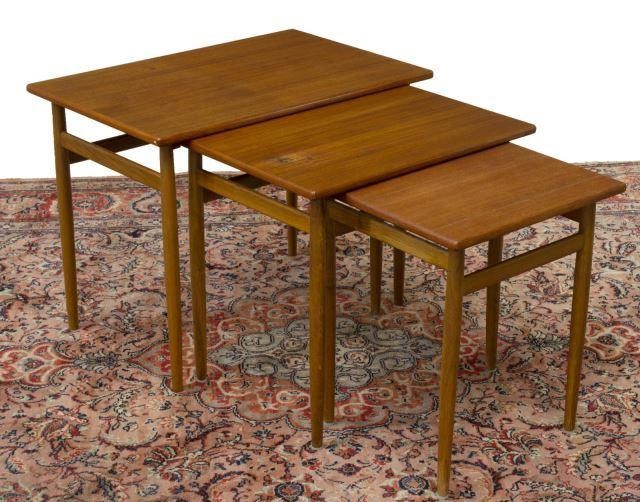 Appraisal: lot of Swedish mid-century modern teak nesting tables designed by