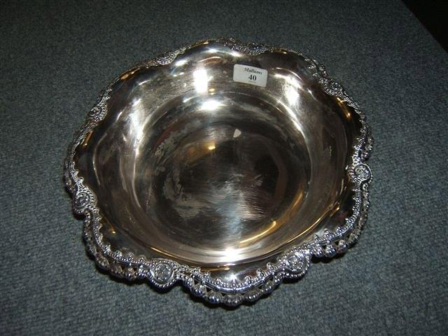 Appraisal: An American silver dish by Tiffany Co with decorative beaded