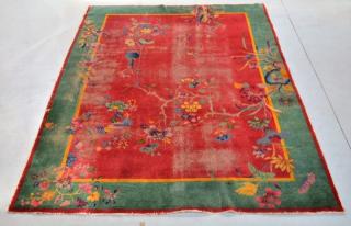 Appraisal: Chinese Art Deco Pictorial Room Size Carpet Rug CHINA CIRCA