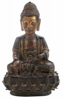 Appraisal: Early Chinese Gilt Bronze Buddha possibly Ming Dynasty seated figure