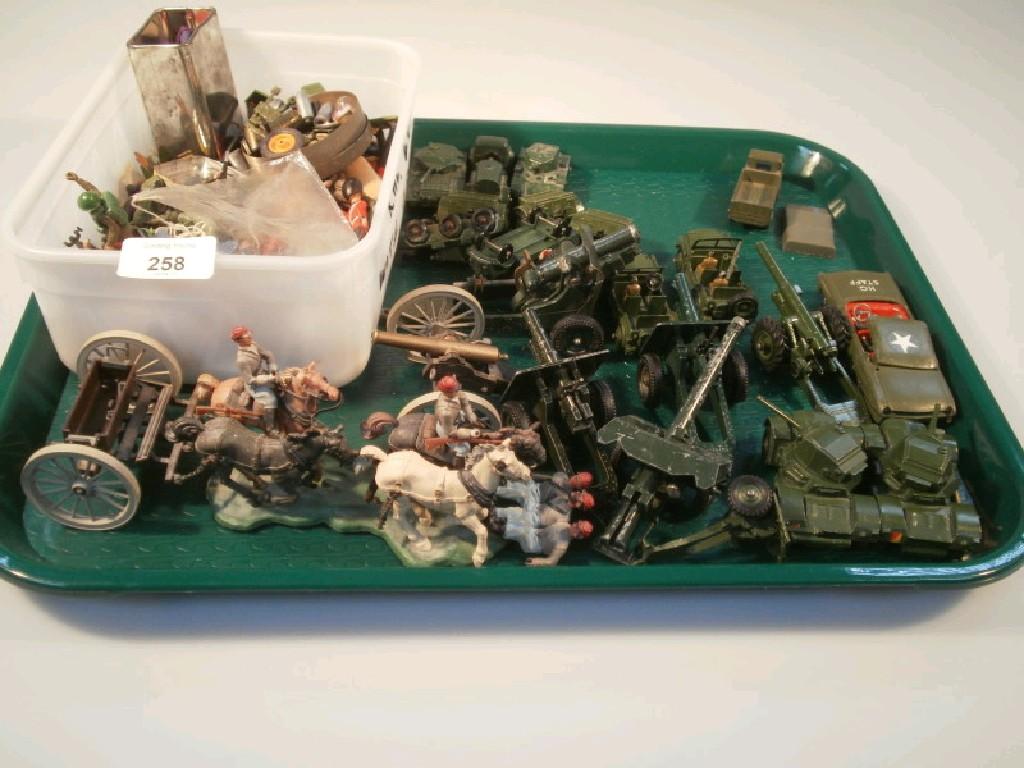 Appraisal: Assorted Dinky die-cast military vehicles together with plastic soldiers etc