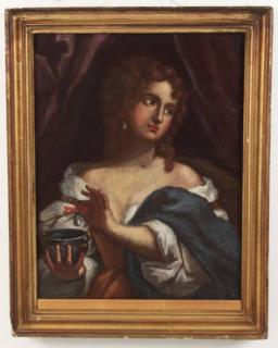 Appraisal: FRAMED EUROPEAN OIL ON CANVAS PORTRAIT OF WOMAN FRAMED EUROPEAN