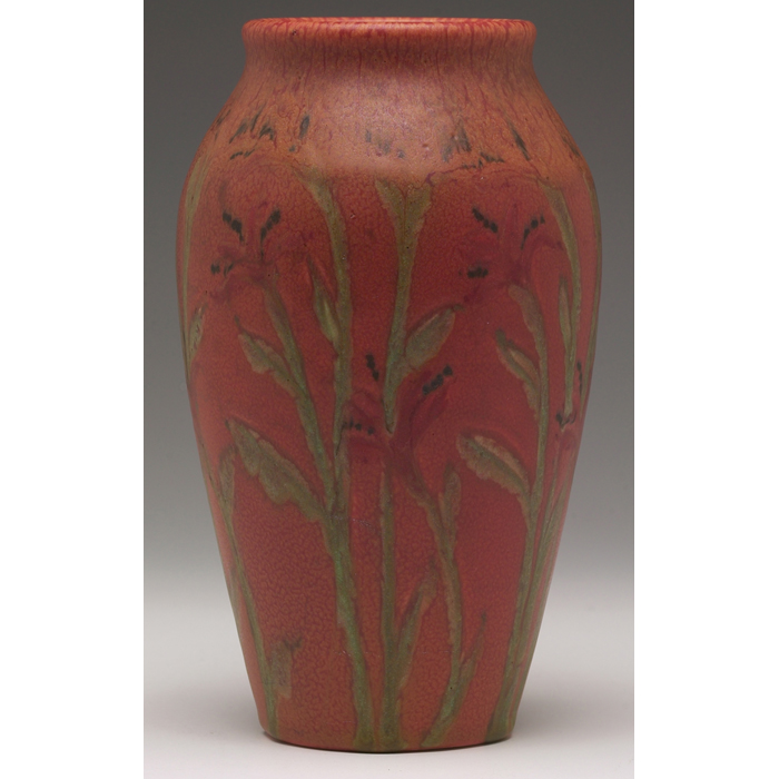 Appraisal: Rookwood vase matt glaze with painted and incised flowers by