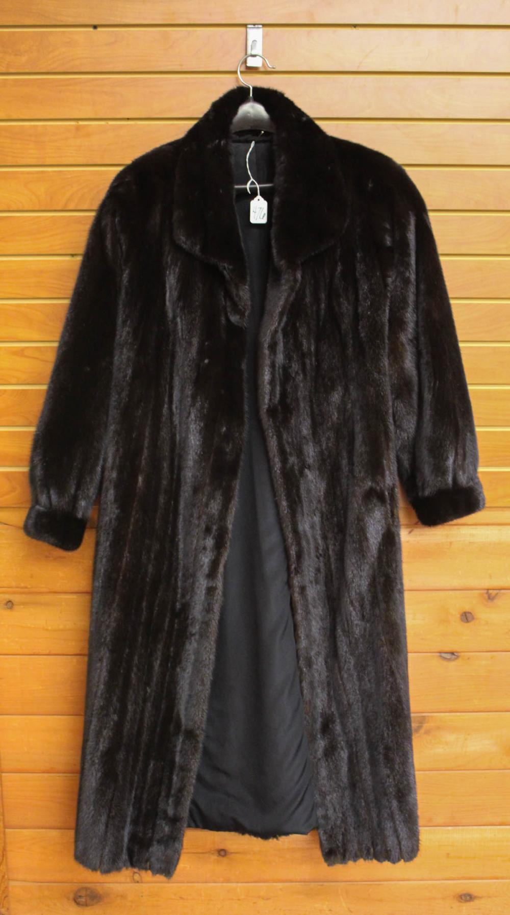 Appraisal: FULL LENGTH MINK COAT with four hook and eye closures