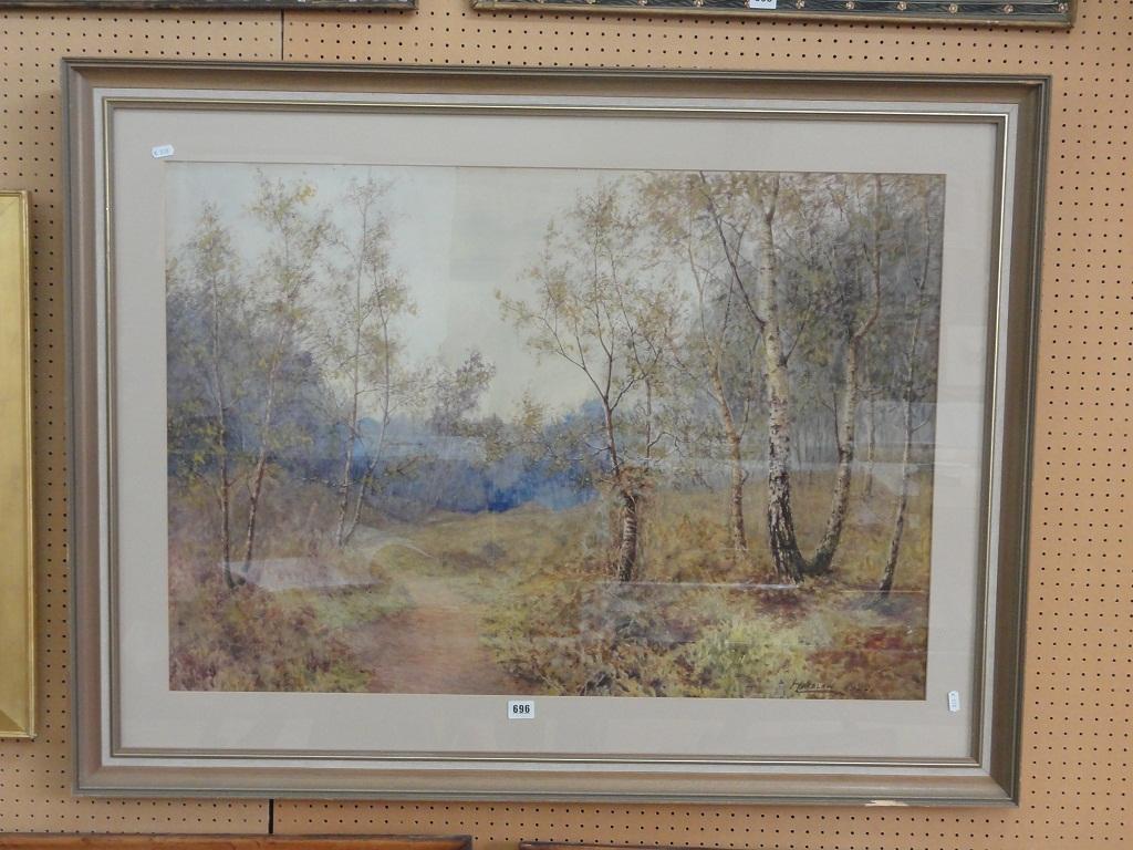 Appraisal: A substantial early th century watercolour of a woodland scene