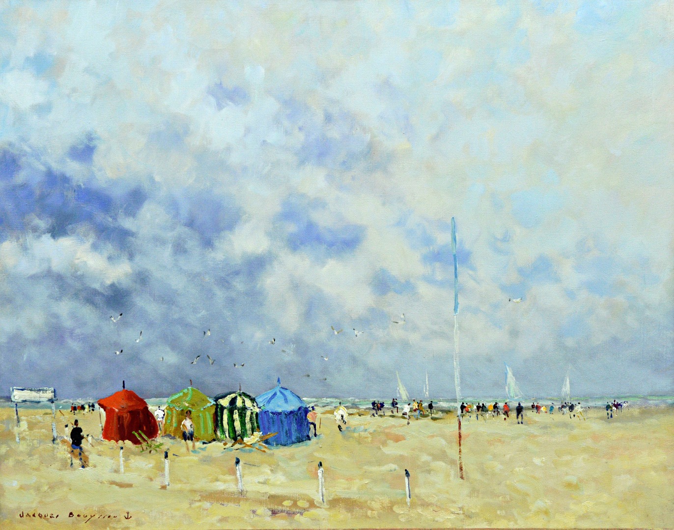 Appraisal: Jacques Bouyssou French - Trouville Les Tentes signed 'Jaques Bouyssou'