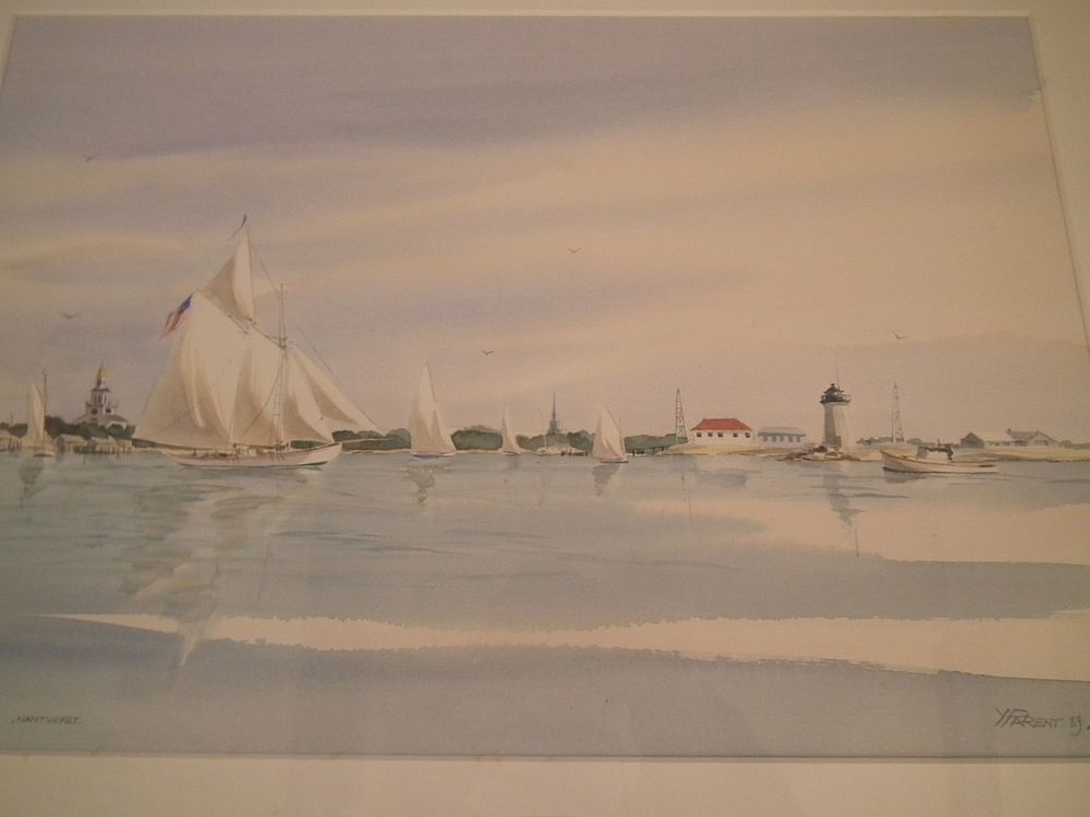 Appraisal: Y PARENT NANTUCKET PAINTING Watercolor painting of Brant Point Nantucket