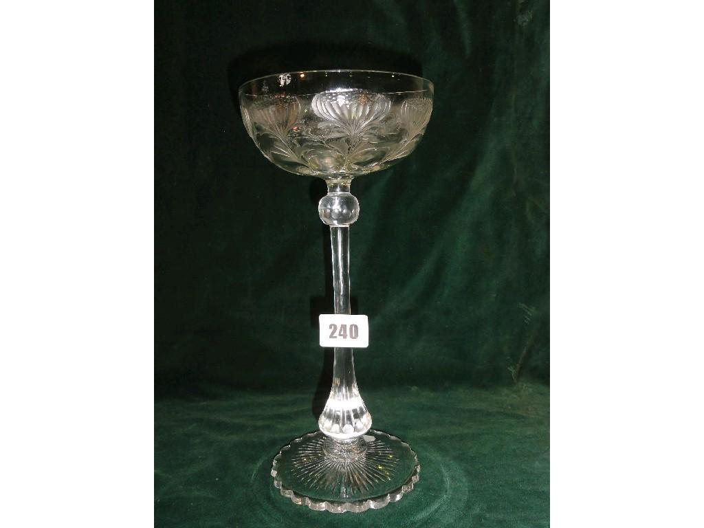 Appraisal: An early th century glass goblet with open bowl with