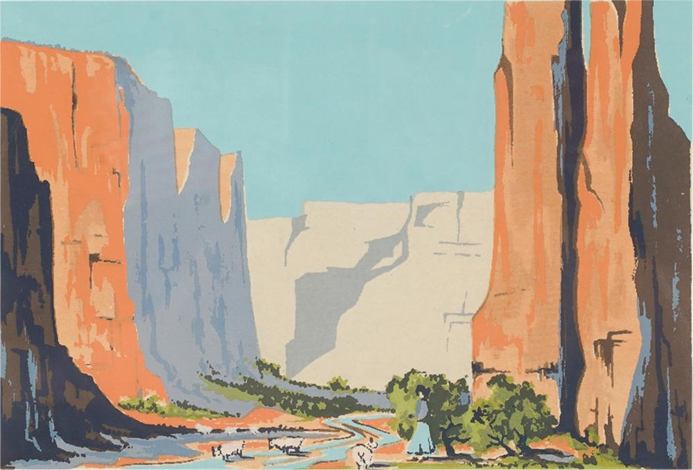 Appraisal: TH CENTURY CANYON DE CHELLY - ARIZONAscreenprint on paper matted