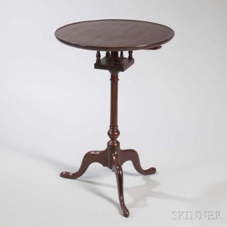 Appraisal: Mahogany Tilt-top Candlestand possibly Pennsylvania late th century with dished