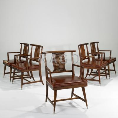 Appraisal: AMERICAN MODERN Six dining chairs one not pictured in as-found