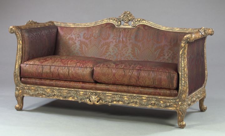 Appraisal: Italian Giltwood Settee late th century in the Baroque taste