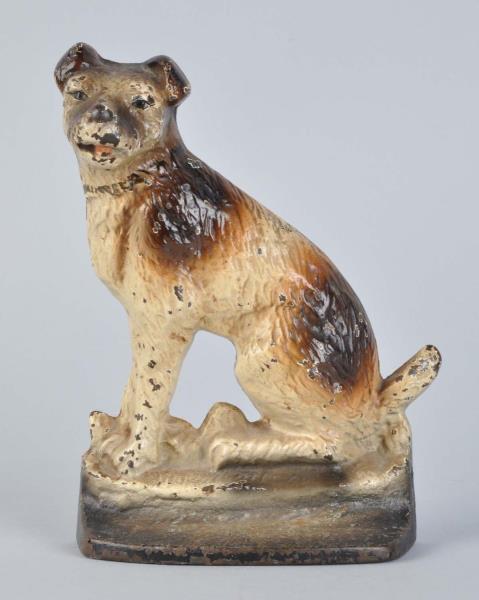 Appraisal: Cast Iron Sitting Terrier Dog Doorstop Signed Copyright Creations Company