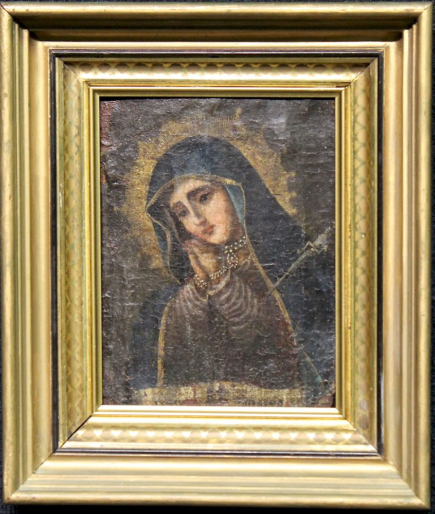 Appraisal: Early Antique Spanish Colonial Madonna Painting Early Antique Old Master