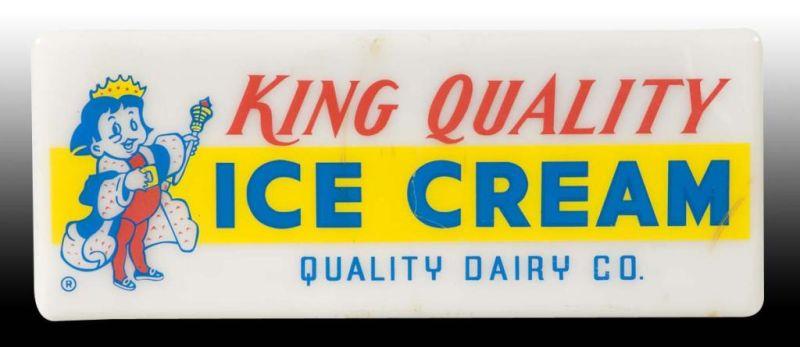 Appraisal: King Quality Ice Cream Light-Up Sign Description Circa s Metal