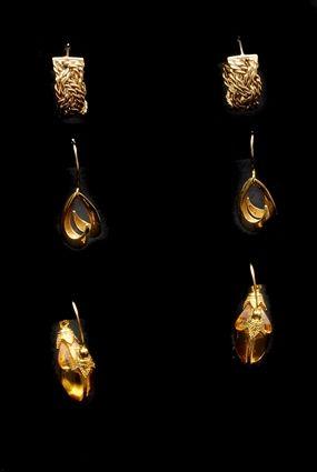 Appraisal: Three Pairs of Earrings One pair marked K one pair