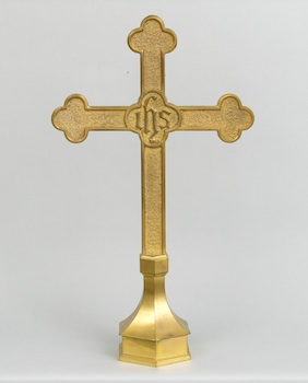 Appraisal: A Gilt Bronze Cross ca Late th Century A gilt