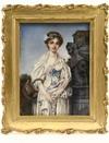 Appraisal: MINIATURE OIL ON IVORY PORTRAIT - Miniature Portrait of a